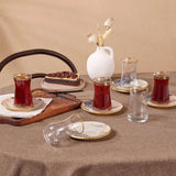 Juego de té Karaca Aris de 12 piezas para 6 personas: exquisito servicio de porcelana para disfrutar del té con elegancia