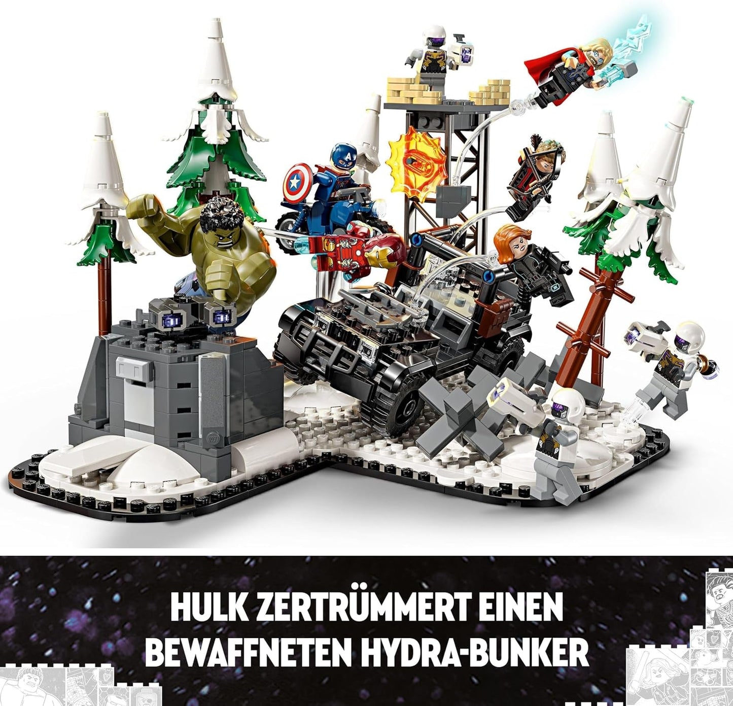 LEGO Marvel Avengers Assemble: Era de Ultrón, set de construcción y juego con 8 minifiguras de superhéroes como Thor, Hulk y Iron Man, juguete de construcción para niños y niñas, set de aventuras 76291 Juegos de construcción Besuche den LEGO-Store