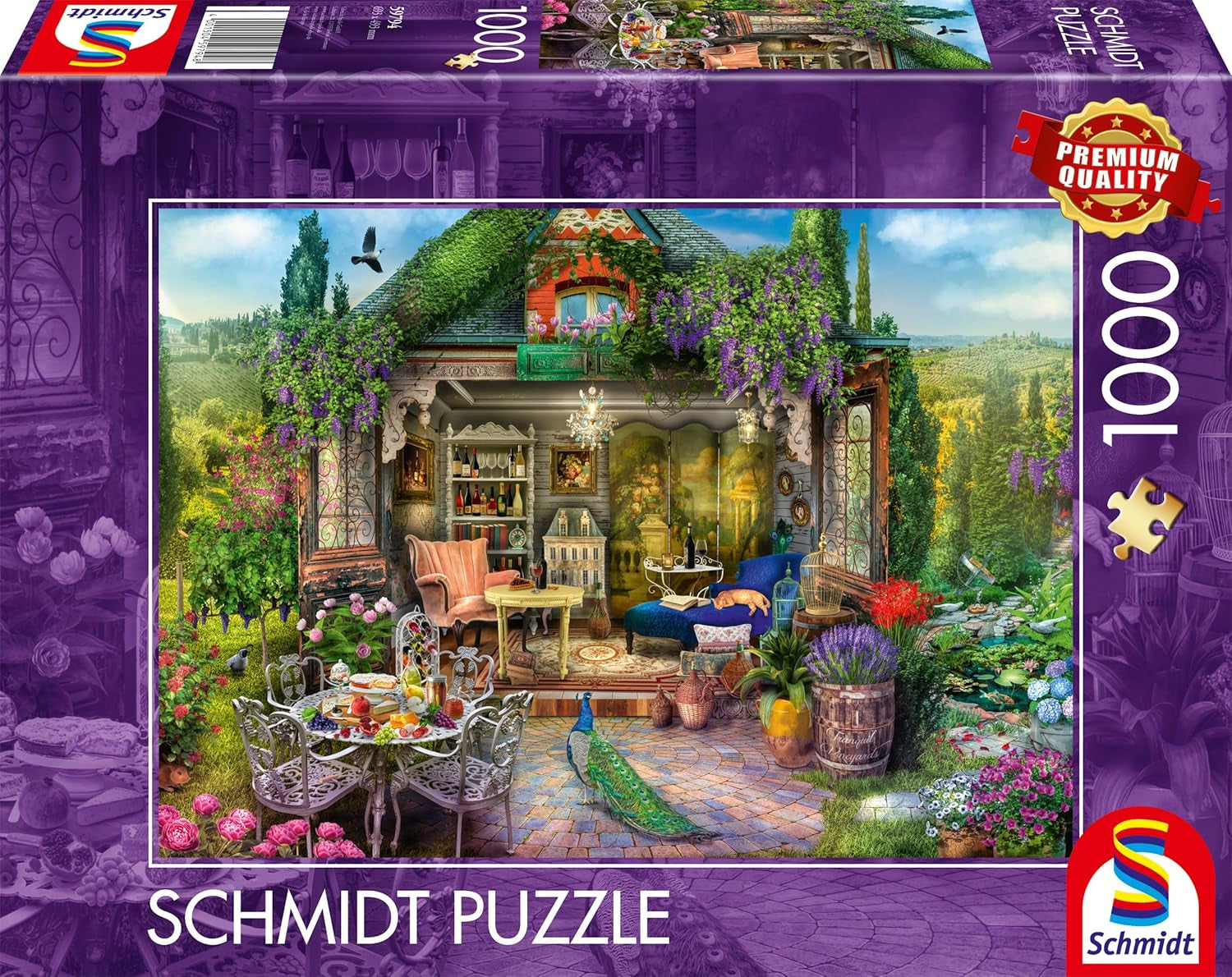 Schmidt Spiele 59794 La Casa del Jardín en los Viñedos, Puzzle de 1000 Piezas, Naty Shop Título predeterminado