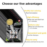 Natural Ingredients Champú instantáneo para tinte de cabello negro, tinte para cabello negro semipermanente, fácil de usar, de larga duración, ingredientes naturales (10 piezas, negro) Naty Shop Hair Dye