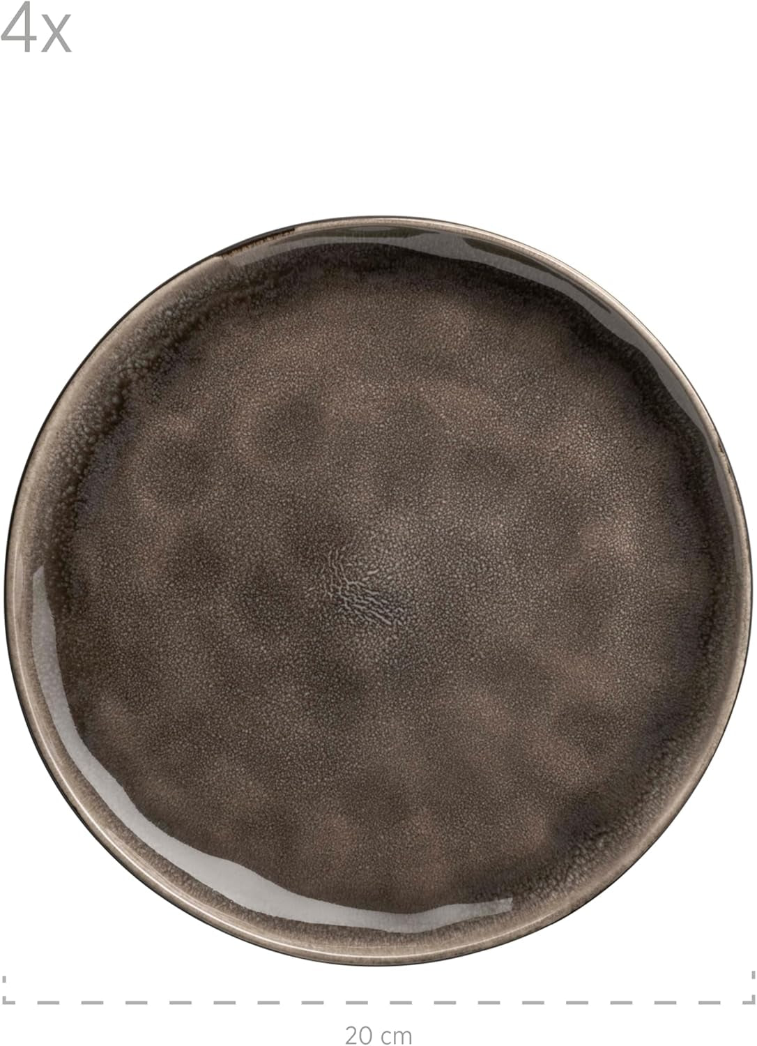 MÄSER 934073 Niara Organic Series Vajilla moderna para 4 personas con un atractivo aspecto vintage, servicio combinado de 16 piezas con una combinación especial de esmalte negro y marrón, gres