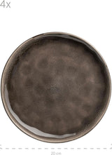 MÄSER 934073 Niara Organic Series Vajilla moderna para 4 personas con un atractivo aspecto vintage, servicio combinado de 16 piezas con una combinación especial de esmalte negro y marrón, gres