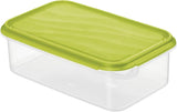 Rotho Rondo Tarro de conservación de alimentos 1,5l con tapa, Plástico libre de BPA (PP), transparente/verde, 1,5l (24,0 x 16,0 x 7,5 cm) Naty Shop Cajas de conservación de alimentos 1,5L