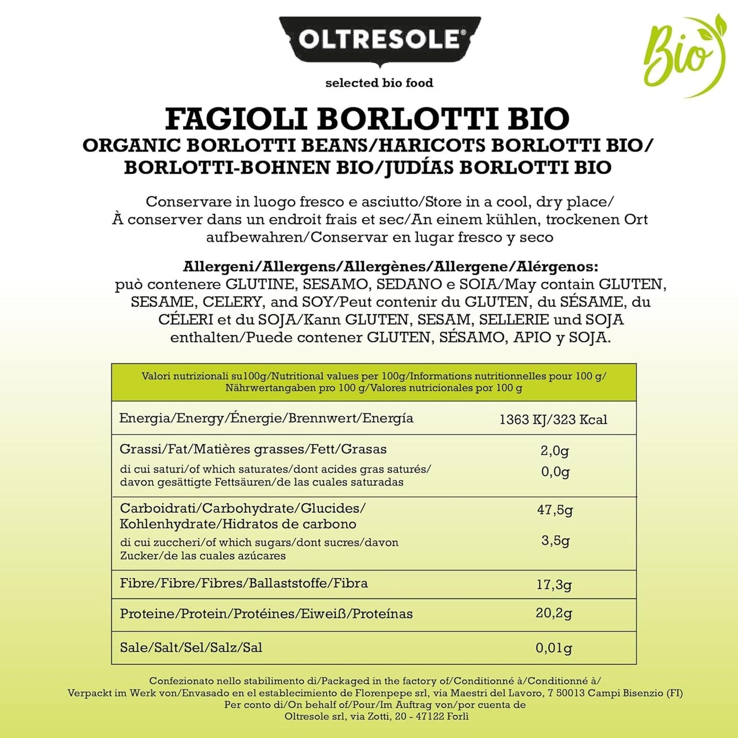 Frijoles Borlotti ecológicos 5 kg, Legumbres ecológicas secas de cultivos controlados, Ideal para ensaladas, sopas y guarniciones, Formato cómodo