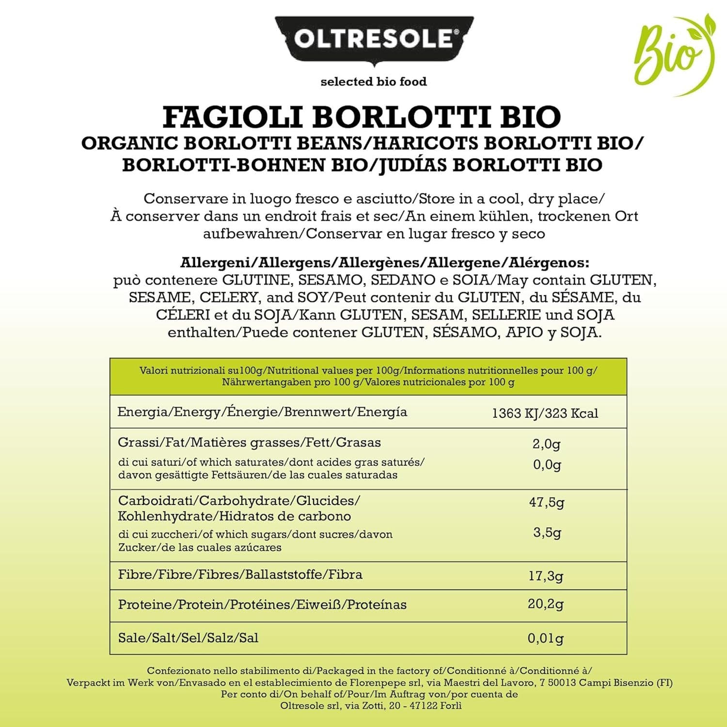 Frijoles Borlotti ecológicos 5 kg, Legumbres ecológicas secas de cultivos controlados, Ideal para ensaladas, sopas y guarniciones, Formato cómodo