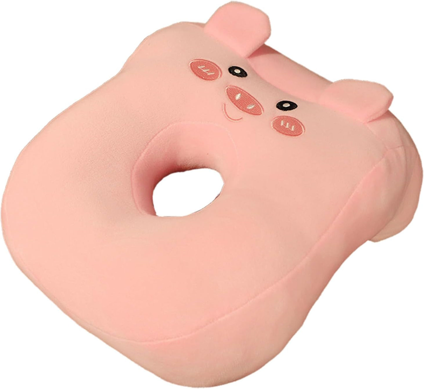 Almohada para dormir de oficina, algodón con memoria, linda almohada con orificio para las orejas, almohada suave para dormir de lado, almohada para las orejas para mujeres, niñas y niños (gris gatito) Naty Shop Pink Piglet Almohadas ortopédicas cervicales