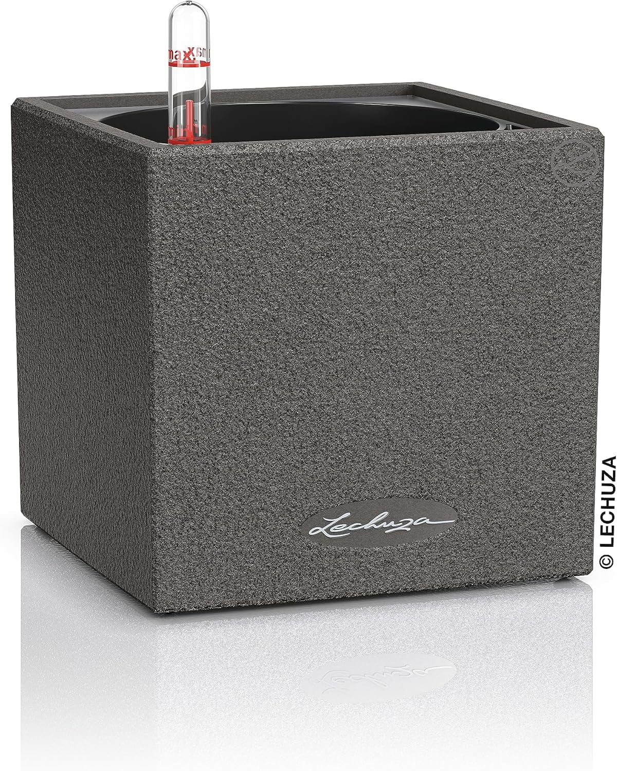 Cubo de hierbas de alta calidad LECHUZA CANTO Stone 14 con sistema de riego por varilla, gris piedra