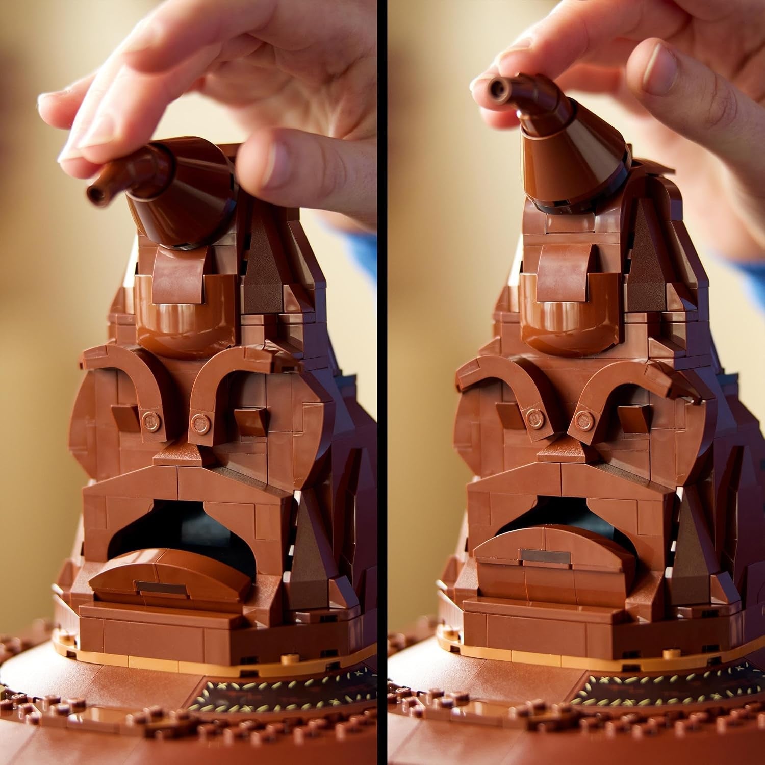 LEGO Harry Potter Sombrero parlante Modelo Hogwarts Película para adultos Regalo para mujeres Hombres Mamá Papá Con 31 combinaciones aleatorias de sonidos Te clasifica en tu casa de Hogwarts 76429 Juegos de construcción Besuche den LEGO-Store
