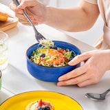 Vajilla para 6 personas Vancasso Bonita Vajilla de gres de 18 piezas Juego de platos y cuencos Servicio redondo Combinación de 6 platos llanos Ensaladeras y cuencos cada uno