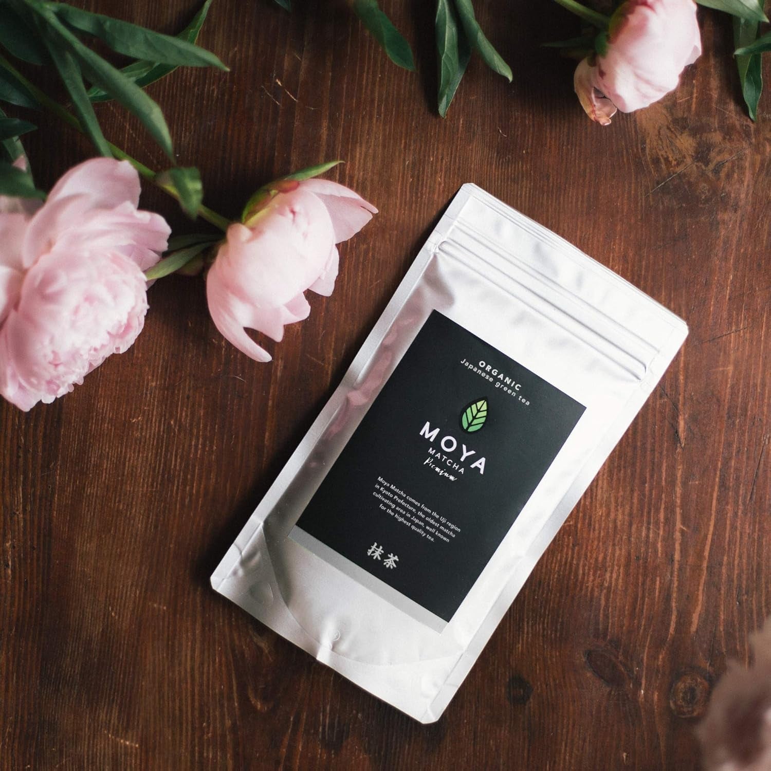 Té verde orgánico Moya Matcha en polvo | 100 g calidad premium para ceremonia | Cultivado y cosechado orgánicamente en Uji, Japón | Té verde matcha en polvo | Ideal para la ceremonia japonesa del té de agua.