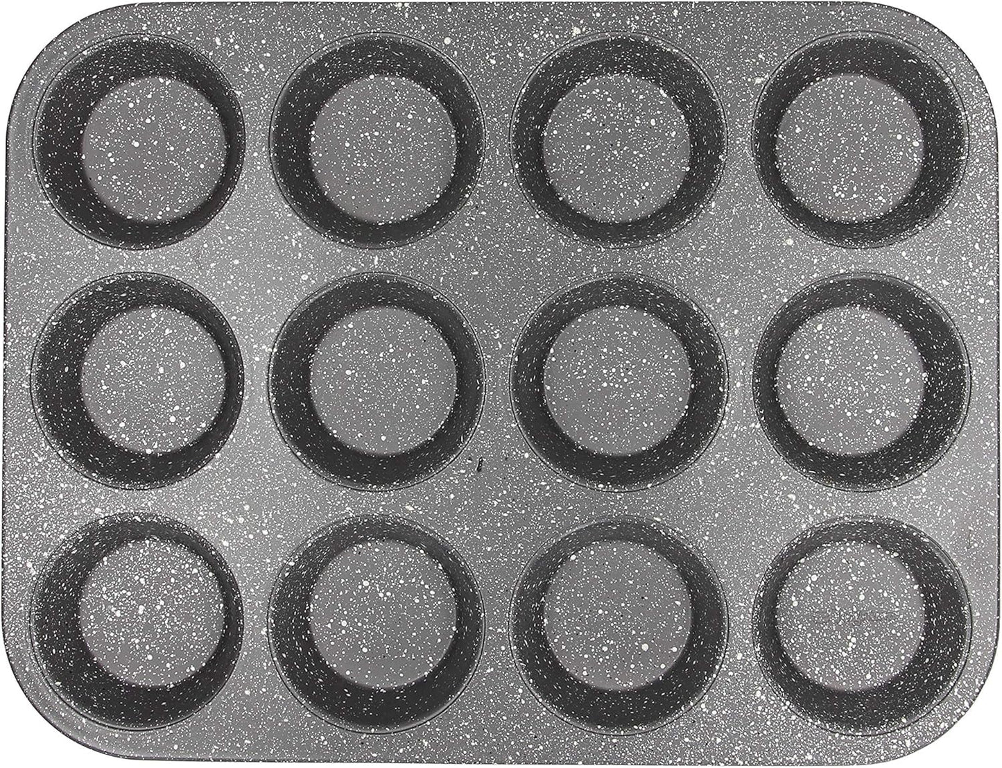 Pure Roq Muffinform Para 12 Muffins, Aluminio, Negro Moldes y bandejas de horno Naty Shop
