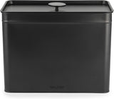 Salter BW12614EU7 Juego de cajas de almacenamiento Kuro - 4 recipientes de cocina Cajas organizadoras cuadradas para pan/té/café/azúcar Fácil de limpiar Mantenga los alimentos frescos Cajas de almacenamiento de alimentos negras Naty Shop Panera