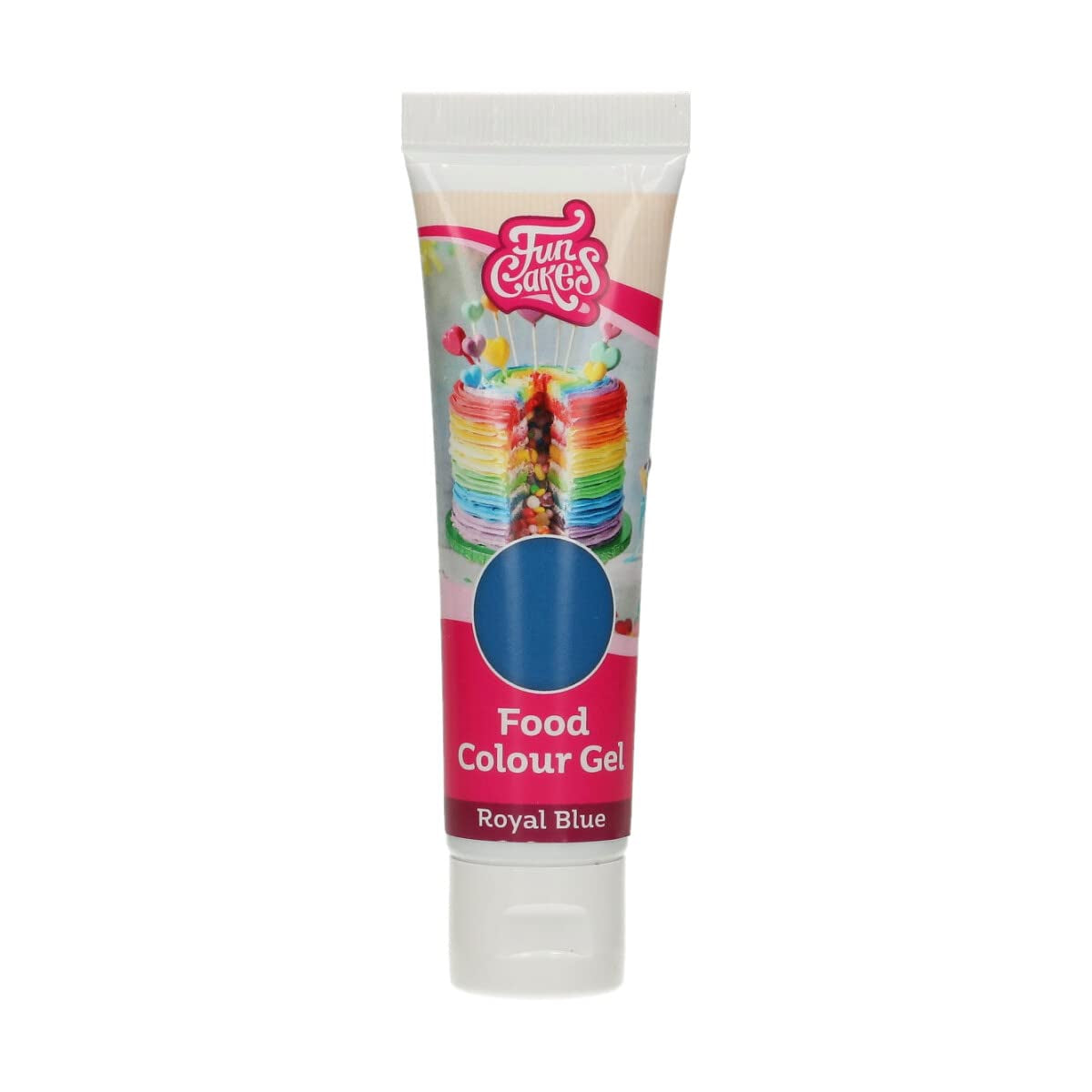 Colorante alimentario Funcakes, gel azul real: Colorante alimentario altamente concentrado para masa, nata, fondant y mazapán. Fácil dosificación. Una sola gota para crear colores vibrantes. Halal. 30 gramos.