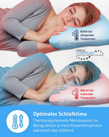Almohada para dormir de lado GIANFAR | Almohada ortopédica para soporte del cuello | Espuma viscoelástica ultra fresca contra dolores de garganta y migrañas | Funda termorreguladora | Almohada para dormir de lado con columna cervical 55X40X12/10 cm Almohadas ortopédicas cervicales Naty Shop