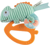 Chicco Juguete Camaleón My Sweet Doudou Hecho de Telas de Alta Calidad Anillo de Plástico Blando Juguete Calmante para la Dentición Bebé 3-18 Meses Bebe Naty Shop Camaleón Juguetes
