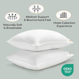 HARBOREST Almohada para Dormir, 2 Piezas, Felpa de Lujo, Almohada Alternativa, Buena para Dormir de Lado y Boca Arriba, Colección de Hotel, Almohada, Tamaño Estándar/Queen, 50,8 X 66 Cm Naty Shop Standard Pillows