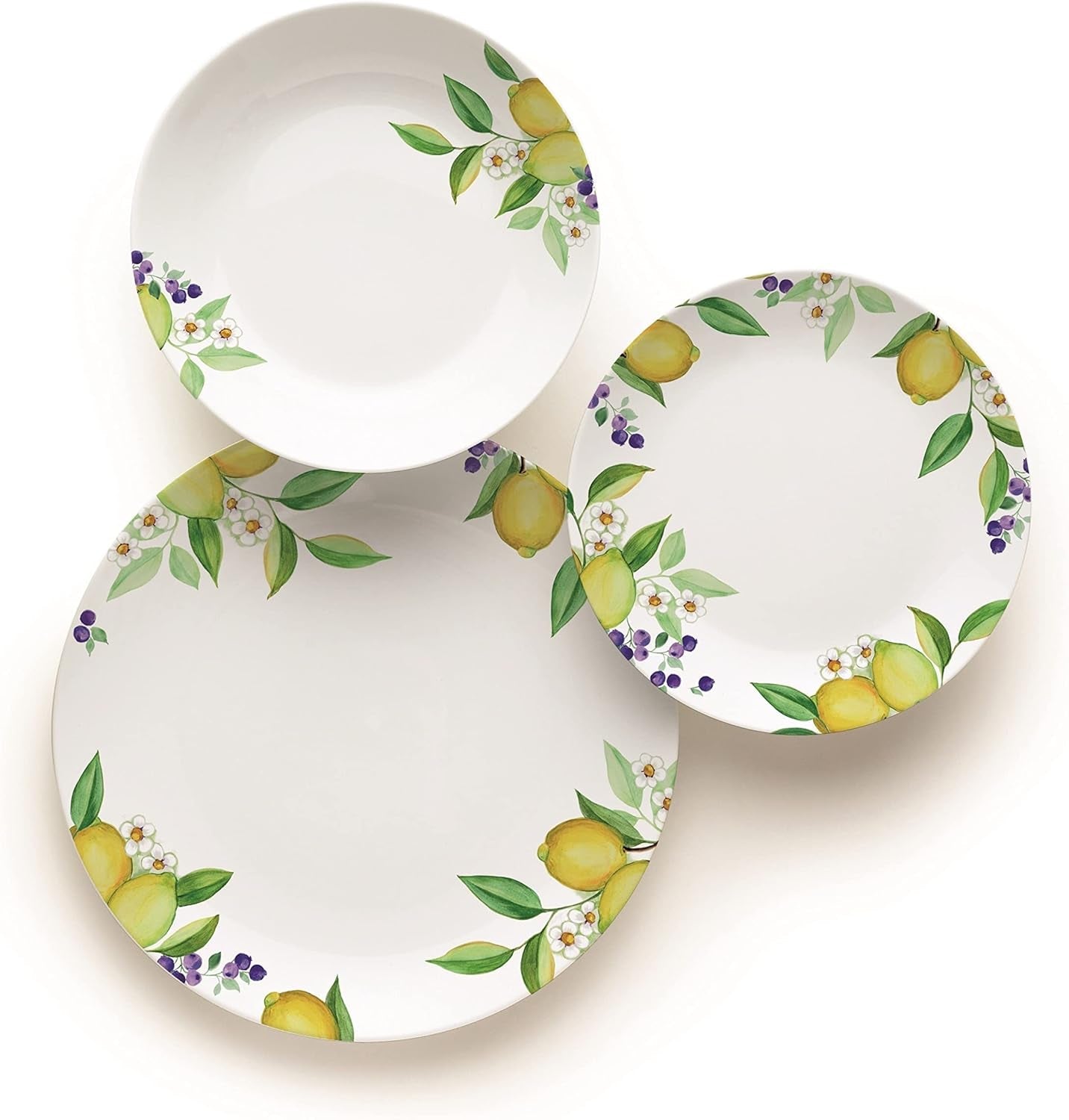 Excelsa Lemon vajilla 18 piezas, porcelana, blanco/limón