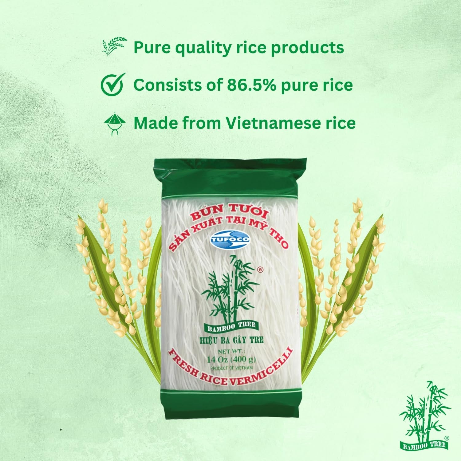 ÁRBOL DE BAMBÚ - Fideos de arroz frescos - 1 x 400g