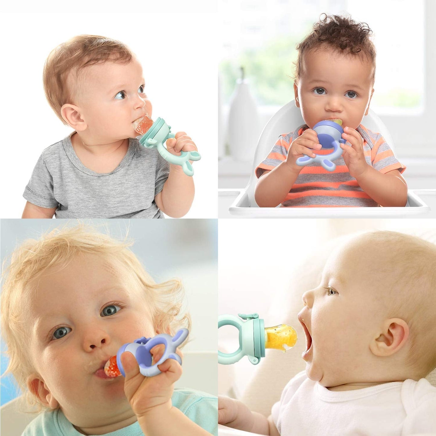 Tétine Pour Bébé/Tétine à Fruit/Tetine Grignoteuse Bebe/Tétine D'alimentation Pour Bébé - Toy de Dentition Pour Bébé, Sans BPA (Paquete de 2)
