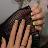 Uñas Postizas De Punta Francesa Corta - 30 Piezas De Uñas Negras Para Pegar En Uñas Cuadradas Cortas, Uñas Postizas De Punta Francesa Con Pegamento, Juego De Uñas Artificiales Cuadradas Para Mujeres