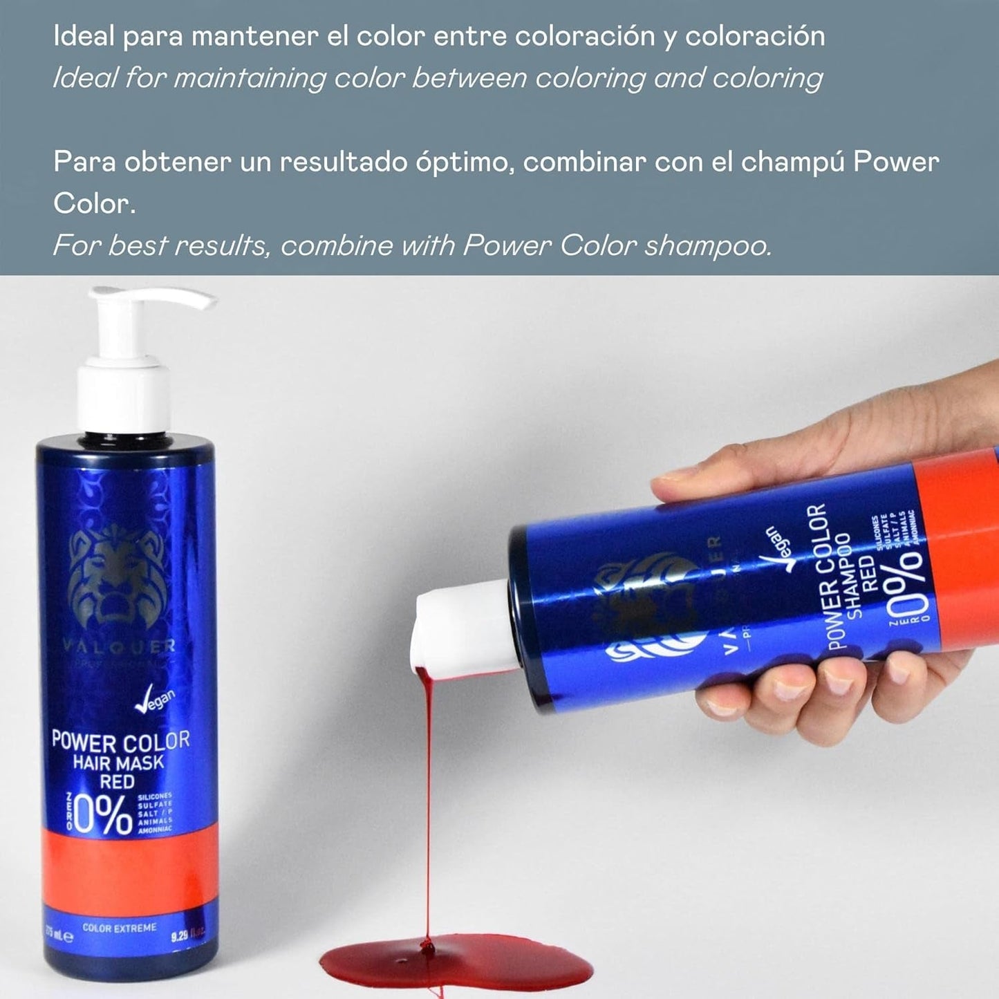 Valquer Mascarilla Profesional Power Color cabellos teñidos. Intensificador de color de cabello vegano y sin sulfatos (cabello rubio dorado) - 275 ml Naty Shop Hair Mask