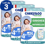 - Tamaño de pañal 4+ 9-20 kg – Ökologische Babywaidern – natürliche Babypflege, hypoallergen, ohne Parfüm und auslaufsicher – hermestellung in Frankreich – 126 pañales desechables – 1 mes