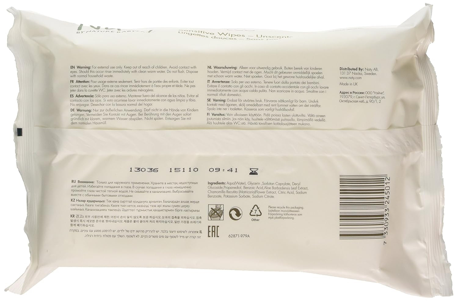 Eco by Naty Baby Care, Toallitas húmedas ecológicas para bebés, sin perfume, 56 pañales