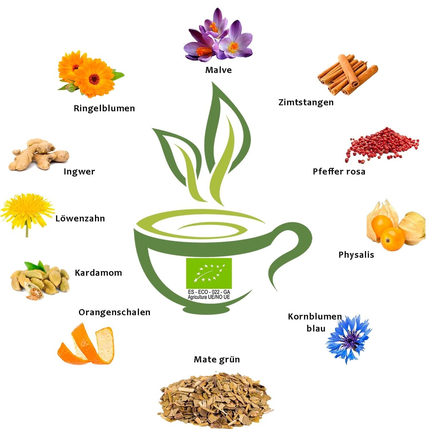 VITSTORM® Slim Tea Cardamomo – Té Yerba Mate BIO – Té detox y diurético – 100G