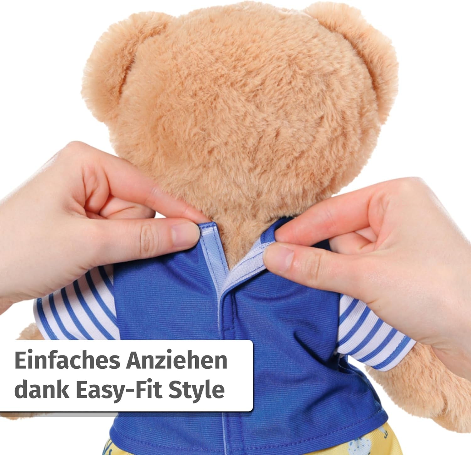 Baby Born Disfraz de pescador de peluche con caña de pescar para muñecas de 43 cm y osito de peluche, 835982 Zapf Creation