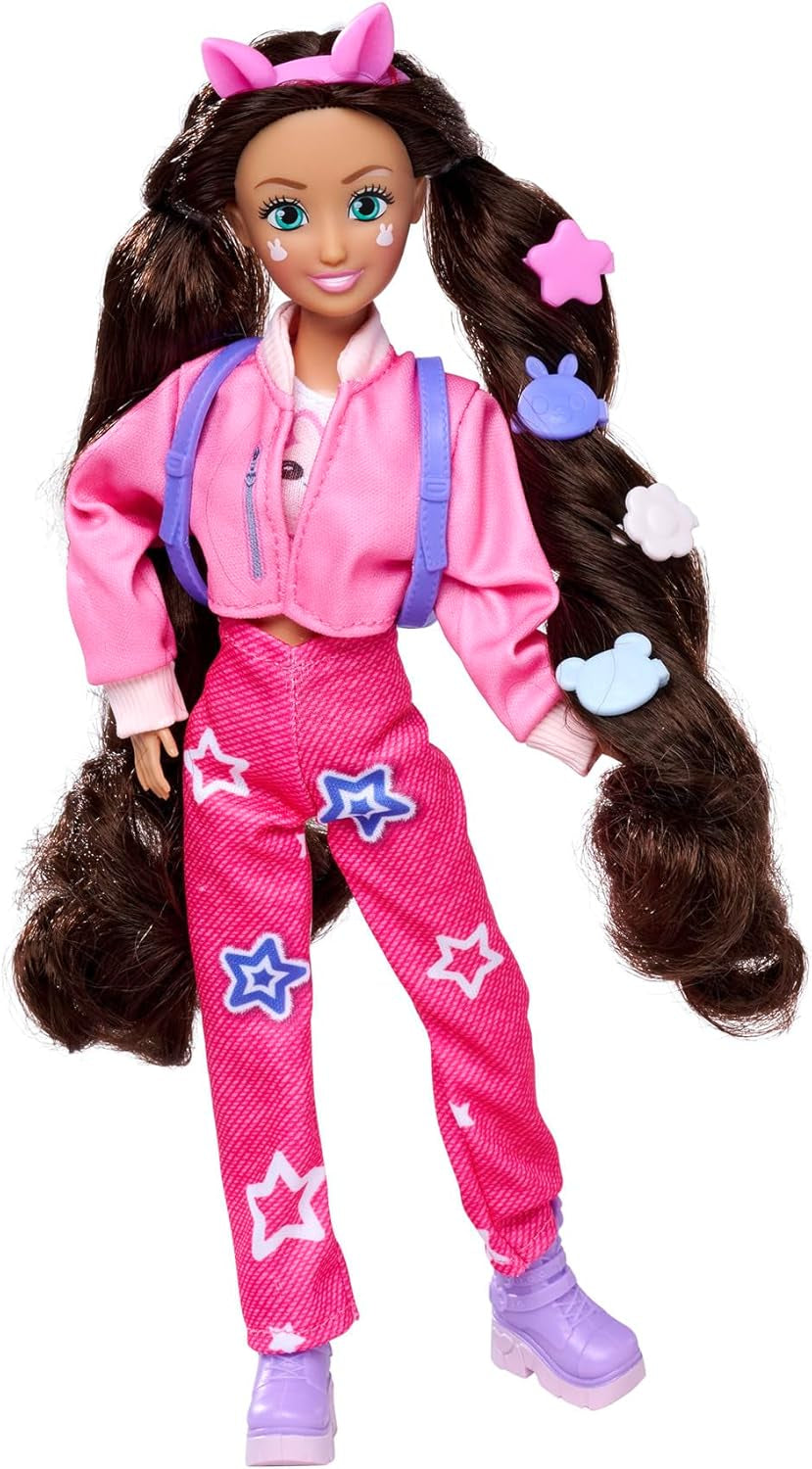 Simba 105953975 - Muñeca Lucy Kawaii Hi Dress-Up (26cm) - Muñeca articulada de Peluquería, Conejo de Pelo Largo y Accesorios Juguete para 4 años en adelante
