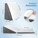 Almohada de plumas para cama y sofá, L50xW50xH26 Almohada de lectura doble con funda lavable, viscoelástica, para roncar y para mayor comodidad en la zona del cuello y la espalda