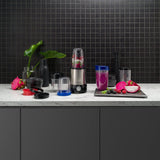 Batidora Russell Hobbs [Multifunción - Batidora de pie] Nutriboost (Inkl. 5 Bpa-Freie Und Spülmaschinengeeignete Behälter + Deckel, 22.000 U/Min, 0,9 Ps-Motor) Elektrischer, Smoothie-Maker 23180-56 Kitchen Naty Shop