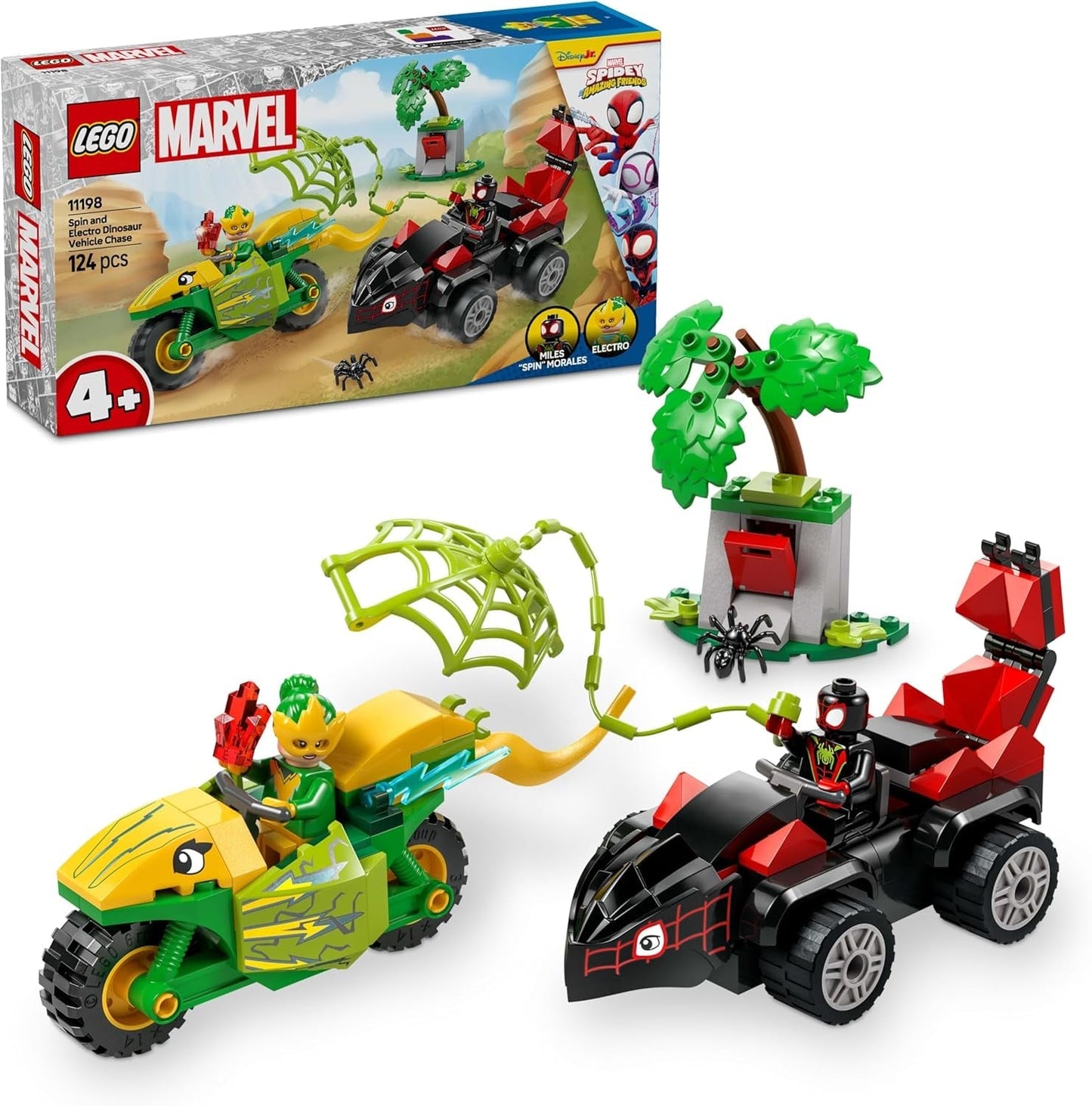LEGO Marvel Diversión de acción con giros y electro en sus Dino Speedsters, Coche de superhéroe para construir para niños y niñas a partir de 4 años, Set de héroe con coche de juguete, Spidey y sus superamigos 11198 Juegos de construcción Beuche den LEGO-Store Default title