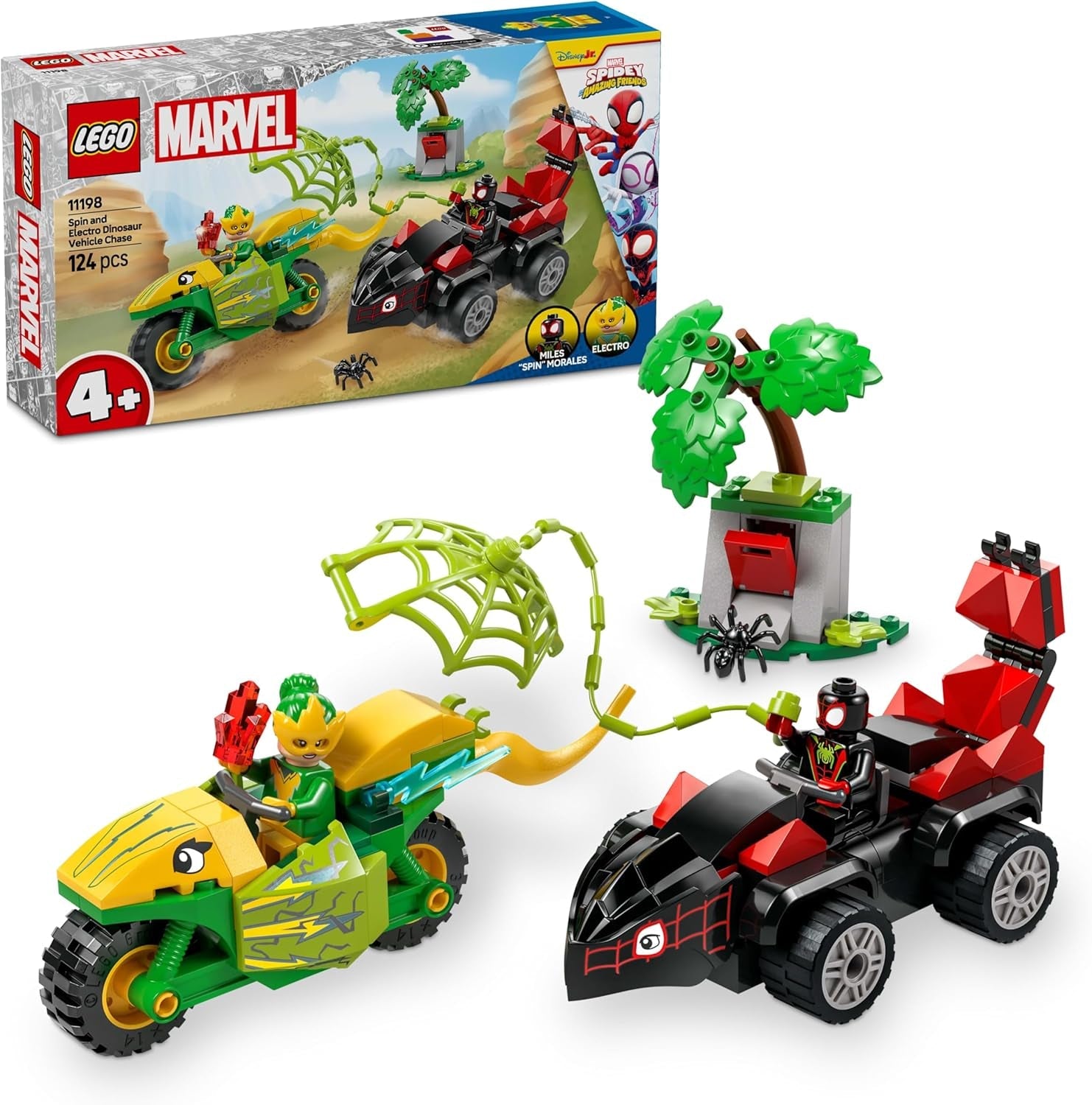 LEGO Marvel Diversión de acción con giros y electro en sus Dino Speedsters, Coche de superhéroe para construir para niños y niñas a partir de 4 años, Set de héroe con coche de juguete, Spidey y sus superamigos 11198 Juegos de construcción Beuche den LEGO-Store Default title