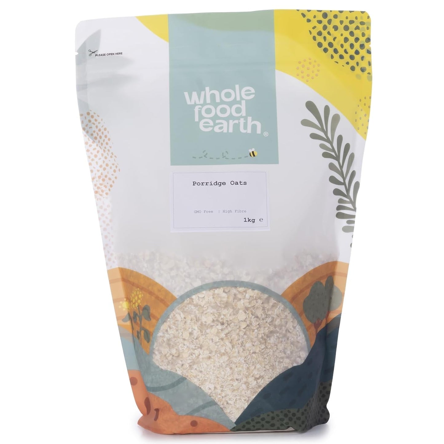 Wholefood Earth - Gachas de Avena Ecológicas 3 kg | Sin OGM | Vegano | Rico en fibra