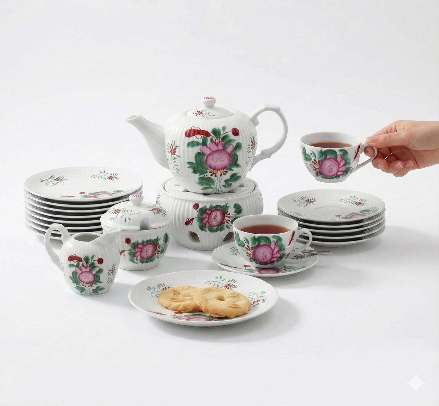 Servicio de té de rosas de té de Frisia Oriental