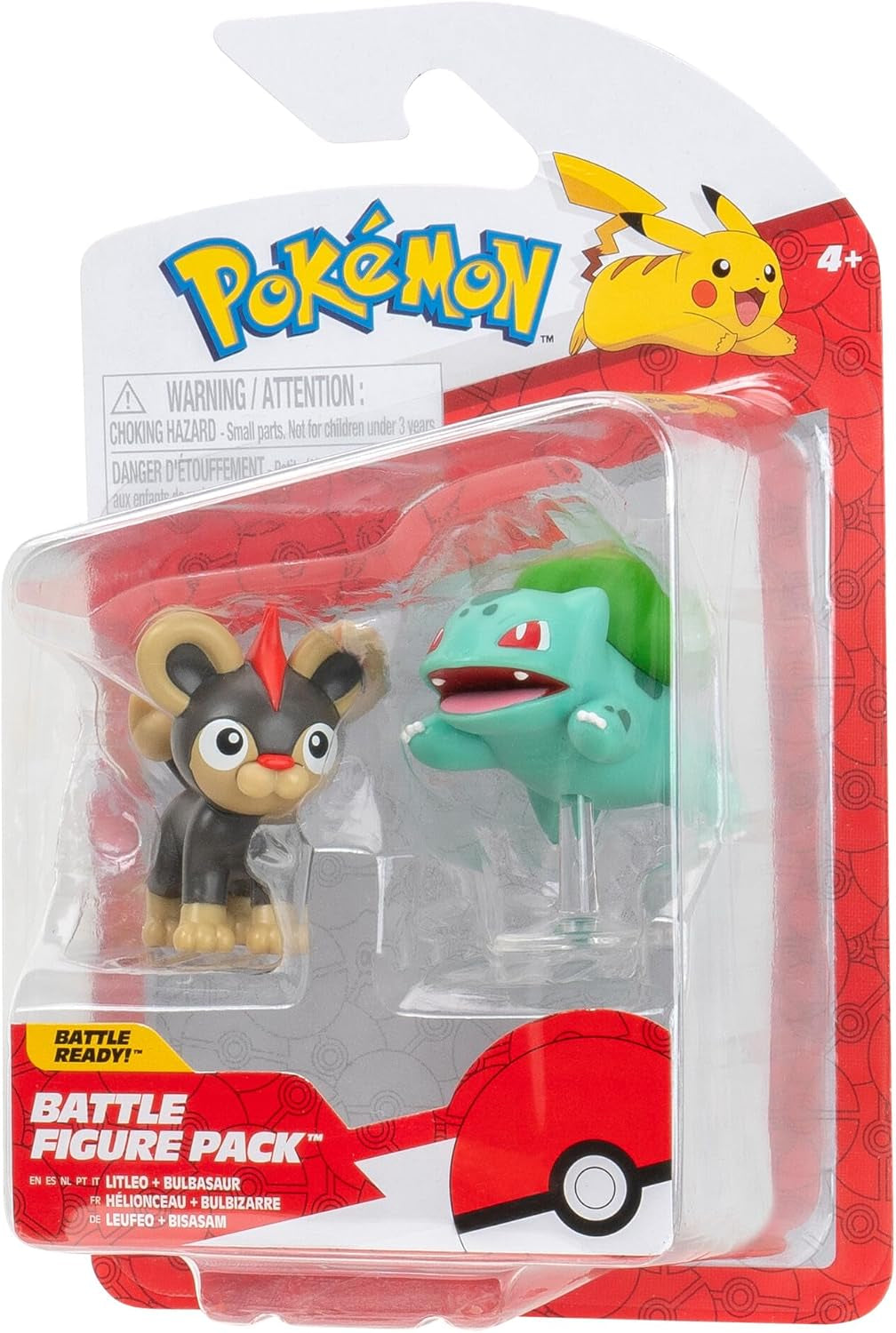 Pokémon PKW3583 - Pack de Figuras de Batalla - Leufeo & Bisasam, Figuras oficiales detalladas, 5 cm cada una Figuras de acción Naty Shop