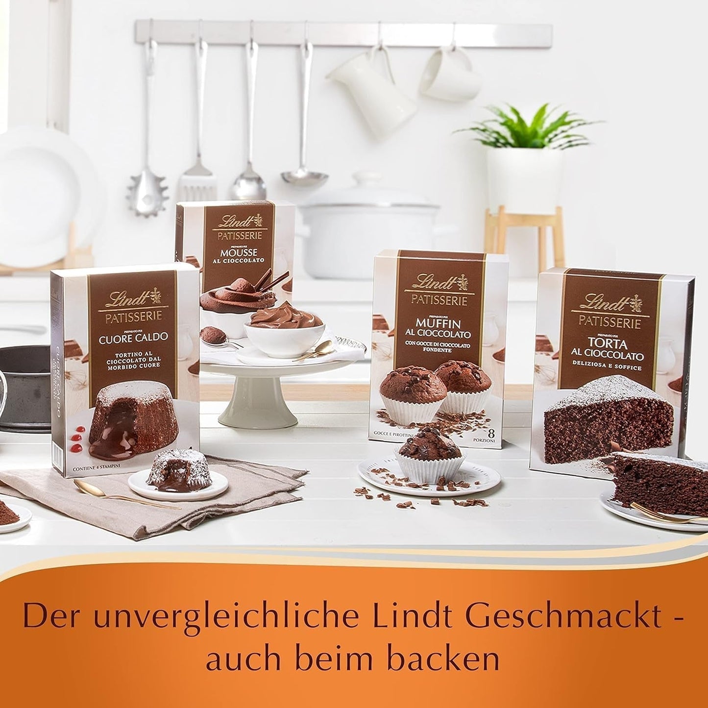 Lindt & Sprüngli Feines Backen Kuchenmischung, Backmischung, 8 Porciones, Sin Lactosefrei, 400 G Mezcla para hornear y cocinar Naty Shop