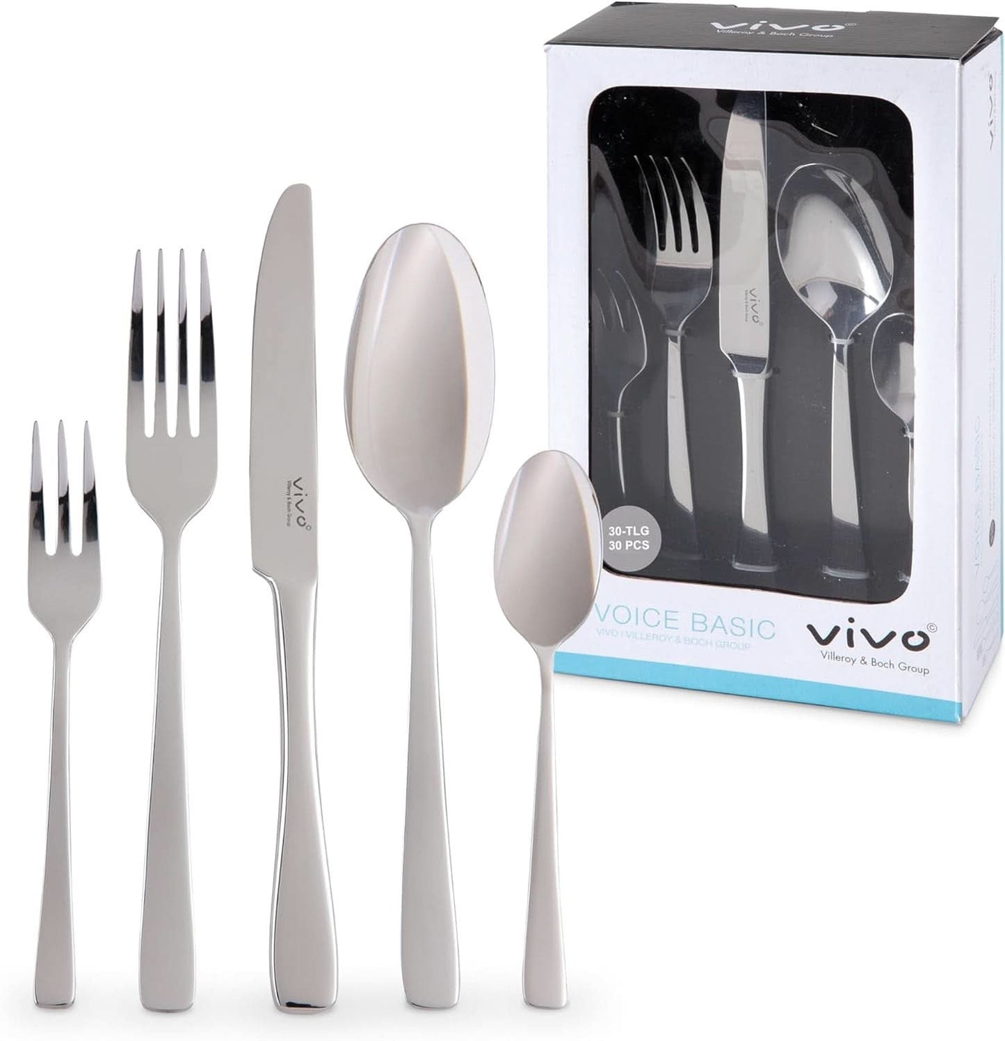 Vivo by Villeroy & Boch - Cubertería Voice Basic 30 piezas para 6 personas Naty Shop