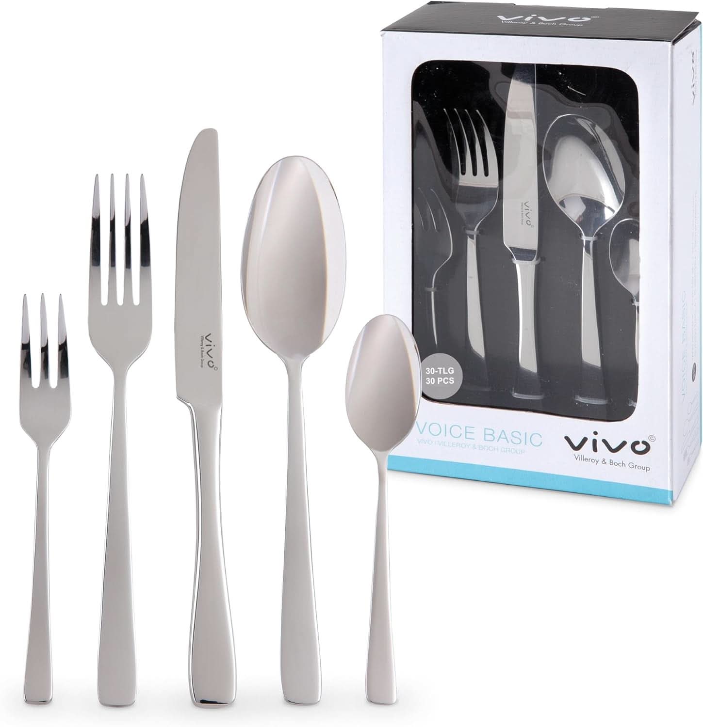 Vivo by Villeroy & Boch - Cubertería Voice Basic 30 piezas para 6 personas Naty Shop