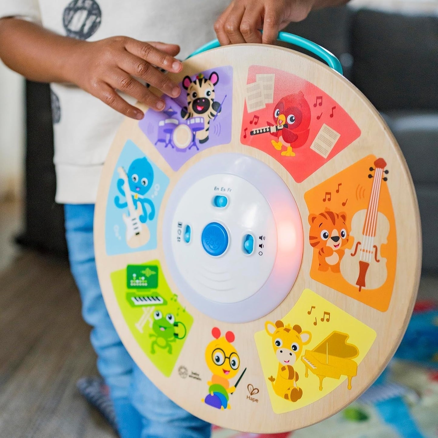 Baby Einstein, Hape, Cal's Smart Sounds Symphony Magic Touch Juguete de actividades electrónico de madera en 3 idiomas (inglés, francés y español), 3 modos, a partir de 6 meses Juguetes para bebés Naty Shop