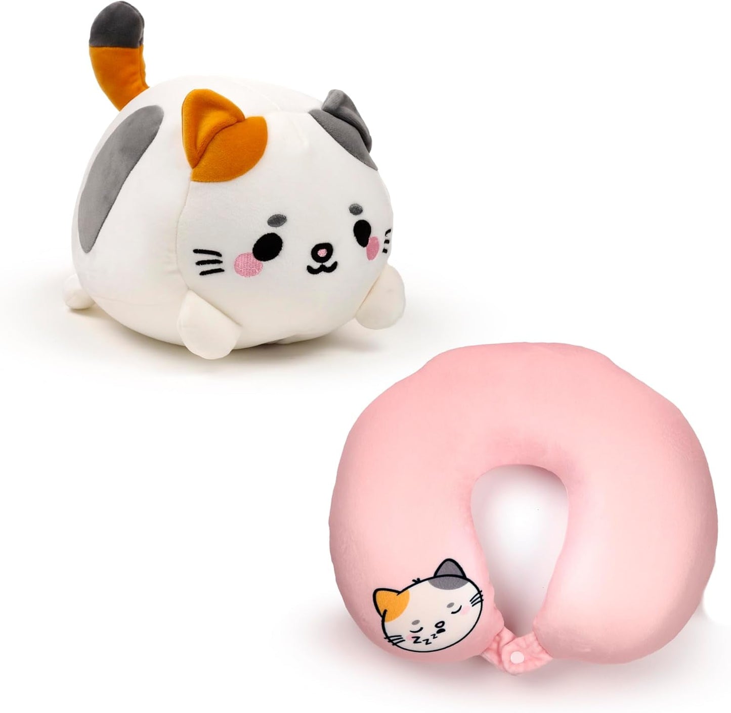 Puckator Swapseazzz Almohada de viaje de felpa 2 en 1 Lola La Gatta Blanco Almohadas de viaje estándar Naty Shop Título predeterminado