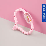 Anillo de dentición Curaprox para bebés - Para niños pequeños 0-24 meses/Alivia el dolor de dientes y promueve las habilidades motoras | Sin BPA, Rosa, con cepillo de dientes de entrenamiento/Fabricado en Suiza