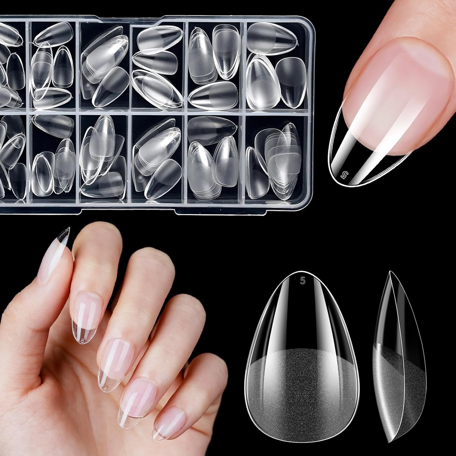 Uñas postizas cortas bailarina 120 Uds pegamento en 12 tamaños uñas artificiales cortas Gel suave cobertura completa puntas de uñas para uñas de Gel cortas S