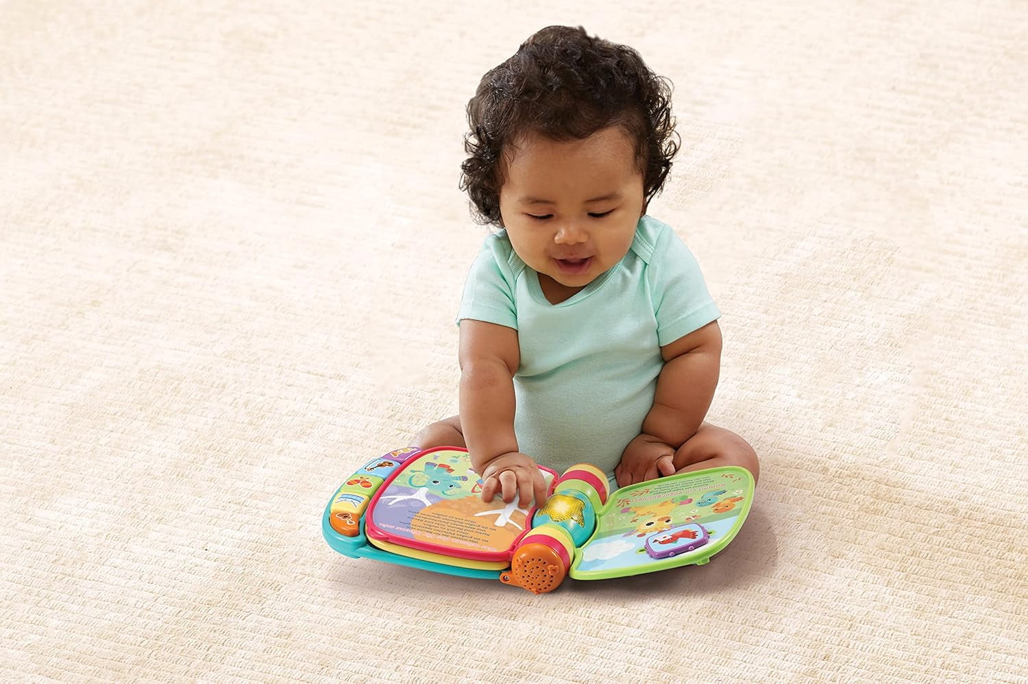 VTech Baby Adventure Play Table - Mesa de juego colorida para bebés con 6 campos de juego y elementos interactivos & Baby My First Song Book Libro colorido de 6 páginas y elementos móviles para jugar Bebe Toys Naty Shop