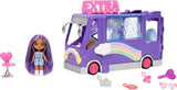Muñeca Barbie Extra Mini Minis, muñeca Extra Mini Minis con furgoneta de gira con purpurina extra, incluye estación de maquillaje y accesorios para espectáculos, regalo para niños, juguete para edades de 3 años en adelante, HKF84