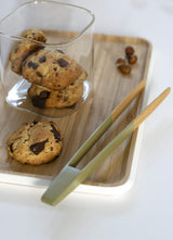 Set de 3 Recipientes de Vidrio Cuadrados con Tapa de Bambú - 800ml, Vidrio Borosilicato, Bambú, Silicona, Natural, 11 x 11 x 11 cm Cajas para Conservar Alimentos Naty Shop