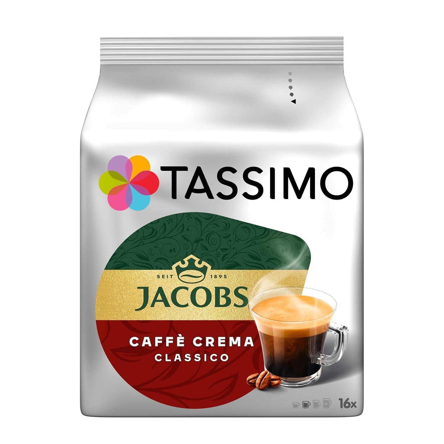 Tassimo Kapseln Jacobs Caffè Crema Classico, 5 x 16 pastillas, 80 cápsulas de café