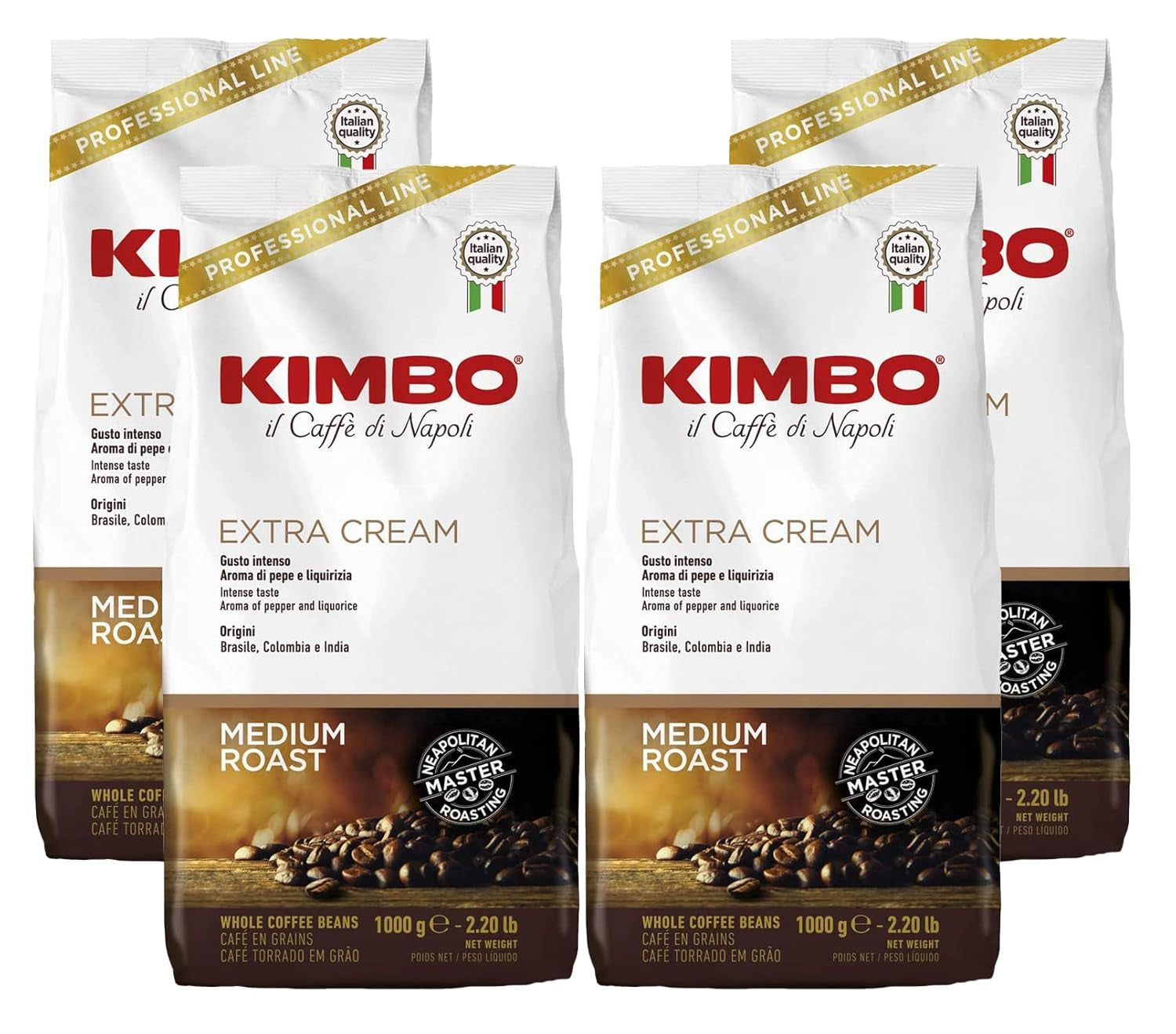 Café espresso, extra de nata, 4 granos de café x 1 kg