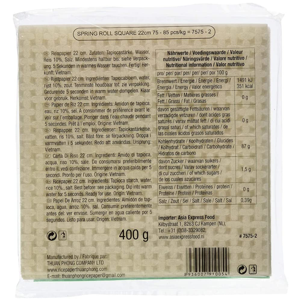 ARBOL DE BAMBÚ - Papel de arroz 22 cm. (Rollitos de verano) - 1 x 400 g